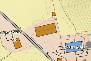 Kartbilde fra WMS-tjeneste av avviket