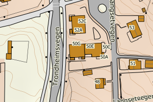 Kartbilde fra WMS-tjeneste av avviket