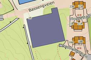 Kartbilde fra WMS-tjeneste av avviket