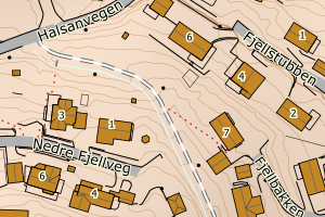 Kartbilde fra WMS-tjeneste av avviket