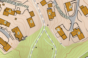 Kartbilde fra WMS-tjeneste av avviket