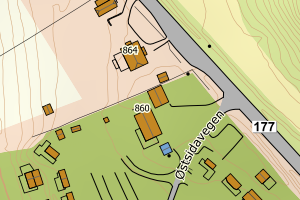 Kartbilde fra WMS-tjeneste av avviket