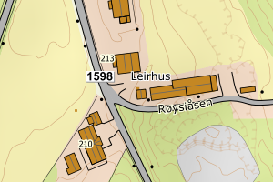 Kartbilde fra WMS-tjeneste av avviket