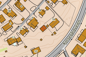 Kartbilde fra WMS-tjeneste av avviket