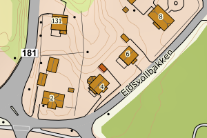 Kartbilde fra WMS-tjeneste av avviket