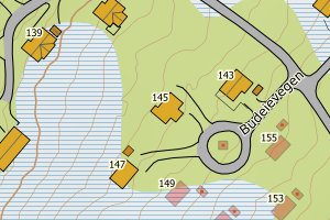 Kartbilde fra WMS-tjeneste av avviket