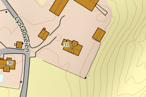 Kartbilde fra WMS-tjeneste av avviket