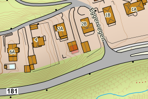 Kartbilde fra WMS-tjeneste av avviket