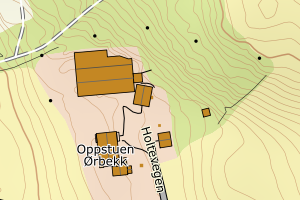 Kartbilde fra WMS-tjeneste av avviket