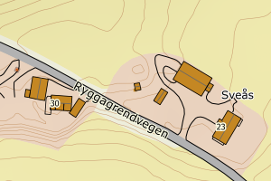 Kartbilde fra WMS-tjeneste av avviket