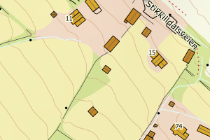 Kartbilde fra WMS-tjeneste av avviket