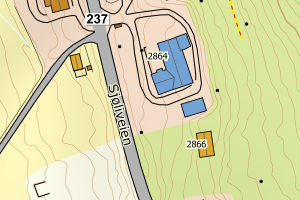 Kartbilde fra WMS-tjeneste av avviket