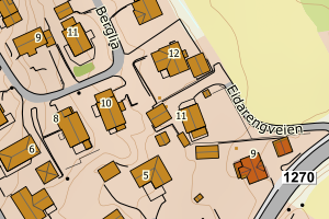 Kartbilde fra WMS-tjeneste av avviket