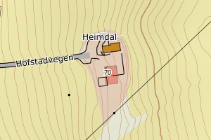 Kartbilde fra WMS-tjeneste av avviket
