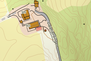 Kartbilde fra WMS-tjeneste av avviket