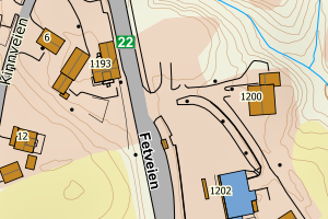 Kartbilde fra WMS-tjeneste av avviket