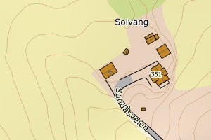 Kartbilde fra WMS-tjeneste av avviket