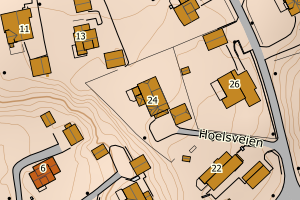 Kartbilde fra WMS-tjeneste av avviket