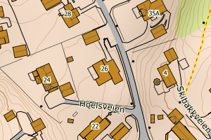 Kartbilde fra WMS-tjeneste av avviket