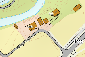 Kartbilde fra WMS-tjeneste av avviket