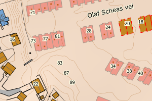 Kartbilde fra WMS-tjeneste av avviket