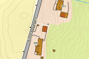 Kartbilde fra WMS-tjeneste av avviket