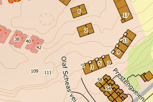 Kartbilde fra WMS-tjeneste av avviket