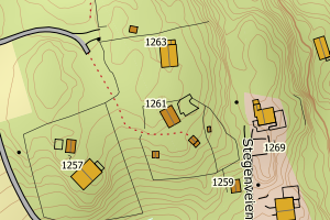 Kartbilde fra WMS-tjeneste av avviket