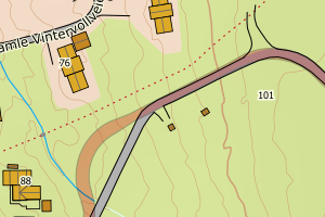 Kartbilde fra WMS-tjeneste av avviket