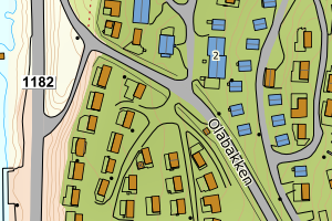 Kartbilde fra WMS-tjeneste av avviket
