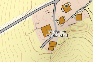 Kartbilde fra WMS-tjeneste av avviket