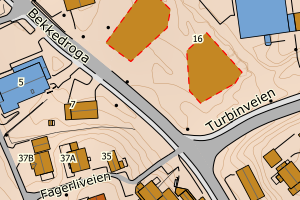 Kartbilde fra WMS-tjeneste av avviket