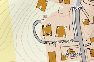 Kartbilde fra WMS-tjeneste av avviket