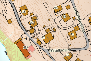 Kartbilde fra WMS-tjeneste av avviket