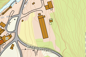 Kartbilde fra WMS-tjeneste av avviket