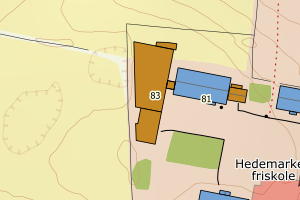 Kartbilde fra WMS-tjeneste av avviket