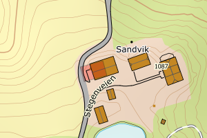 Kartbilde fra WMS-tjeneste av avviket