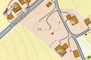 Kartbilde fra WMS-tjeneste av avviket