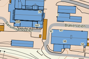 Kartbilde fra WMS-tjeneste av avviket