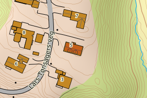 Kartbilde fra WMS-tjeneste av avviket