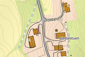 Kartbilde fra WMS-tjeneste av avviket