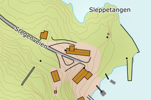 Kartbilde fra WMS-tjeneste av avviket