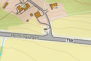 Kartbilde fra WMS-tjeneste av avviket