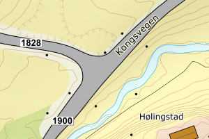 Kartbilde fra WMS-tjeneste av avviket