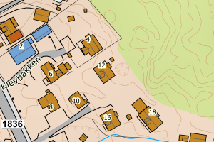 Kartbilde fra WMS-tjeneste av avviket