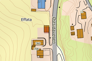 Kartbilde fra WMS-tjeneste av avviket