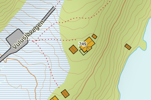Kartbilde fra WMS-tjeneste av avviket