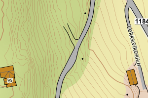 Kartbilde fra WMS-tjeneste av avviket