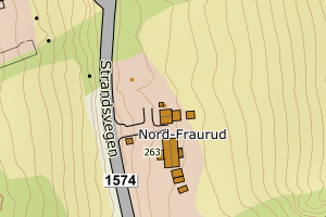 Kartbilde fra WMS-tjeneste av avviket