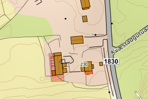 Kartbilde fra WMS-tjeneste av avviket